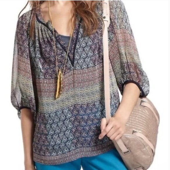 Maeve Anthropologie sheer blouse - Picture 1 of 7